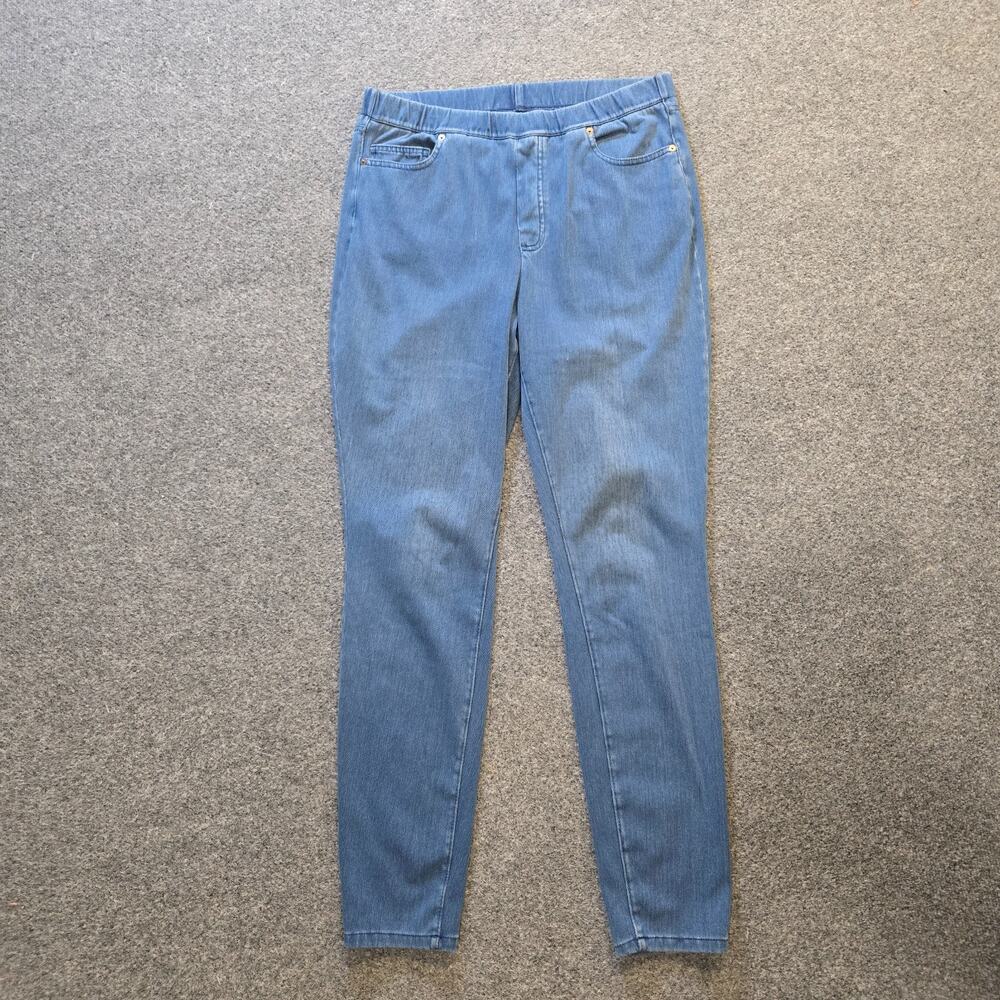 Lands End Jeans Womens Size Medium Blue Pull On Skinny Pockets Stretch Casual